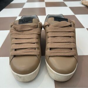 Rag & Bone Retro Pro Platform Ortholite Sneakers Camel Leather Size 8